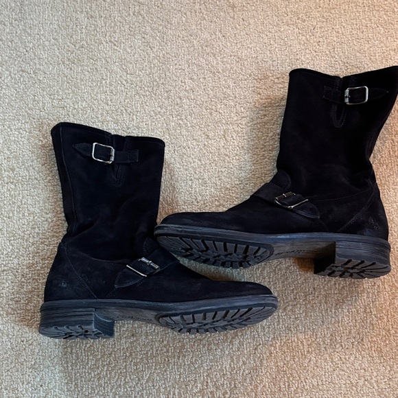 Paul Green Shoes - Paul Green suede Suri zip Austrian moto boots